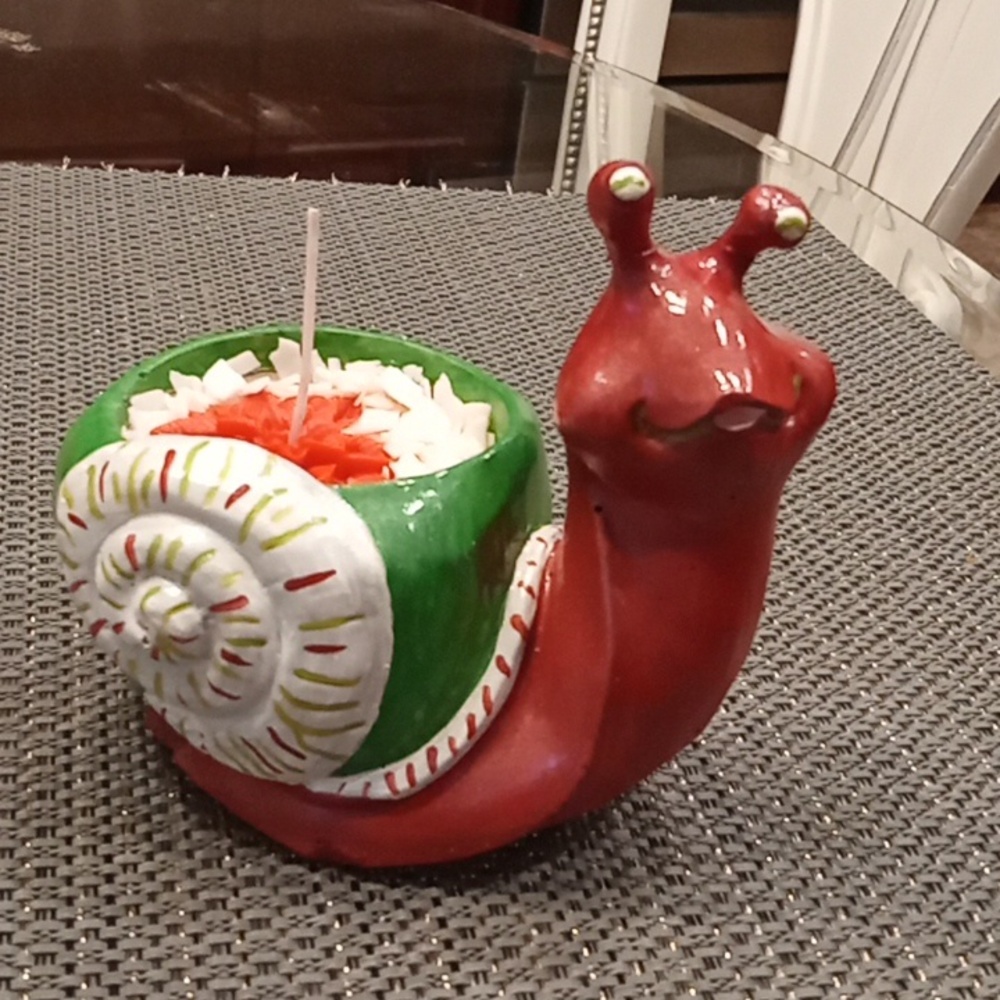 Concrete Christmas Snail Candle Holder